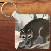 Raccoon, wilddierenbos Sleutelhanger (Voorkant)