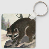 Raccoon, wilddierenbos Sleutelhanger (Achterkant)