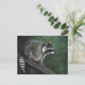 "Raccoon" Wildlife art Briefkaarten (Staand voorkant)