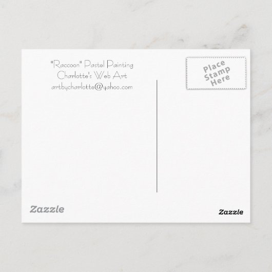 "Raccoon" Wildlife art Briefkaarten (Achterkant)