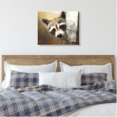 Raccoon Wildlife Canvas Afdruk (Insitu (Slaapkamer))