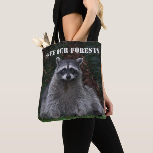 Raccoon Wildlife Foto Forest Conservation Tote Bag