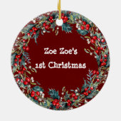 Raccoon Wildlife houdt van Kerstmis met rood Keramisch Ornament (Achterkant)