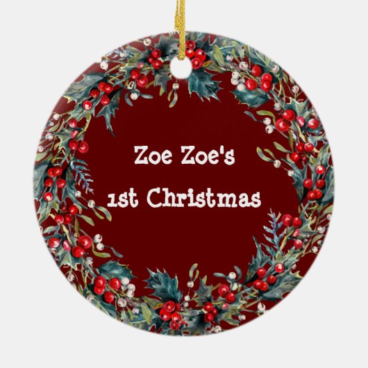 Raccoon Wildlife houdt van Kerstmis met rood Keramisch Ornament (Achterkant)