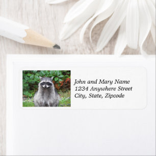 Raccoon Wildlife Photo Return Address Etiket