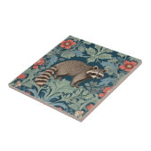 Raccoon William Morris stijl Rechts geconfronteerd Tegeltje (Zijkant)