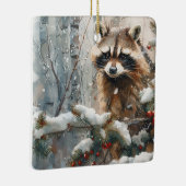 Raccoon Winter Scene - Wildlife Ornament (Rechts)