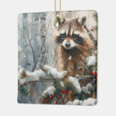 Raccoon Winter Scene - Wildlife Ornament (Links)