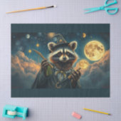 Raccoon Wizard maakt de maan Tissuepapier (Craft)