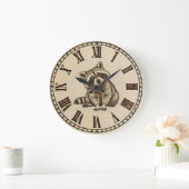 Raccoon Wooden Wall Clock Grote Klok (Huis)