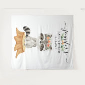 Raccoon Woodland Animals Baby Shower backdrop Wandkleed (Voorkant (horizontaal))