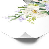 Raccoon, Woodland Animals, Boho, Purple Flowers Foto Afdruk (Hoek)