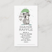 Raccoon Woodland Baby shower Diaper Raffle Ticket Informatiekaartje (Voorkant)