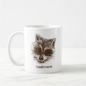 Raccoon Woodland Creature Animal Personalized Koffiemok (Links)
