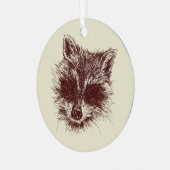 Raccoon Woodland Creature Drawing Personalized Metalen Ornament (Voorkant links)