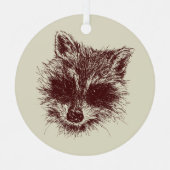Raccoon Woodland Creature Drawing Personalized Metalen Ornament (Voorkant)