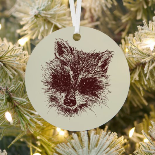 Raccoon Woodland Creature Drawing Personalized Metalen Ornament (Insitu)