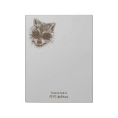 Raccoon Woodland Creature Drawing Personalized Notitieblok (Linkerzijde)