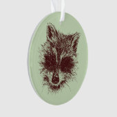 Raccoon Woodland Creature Drawing Personalized Ornament (voorkant)