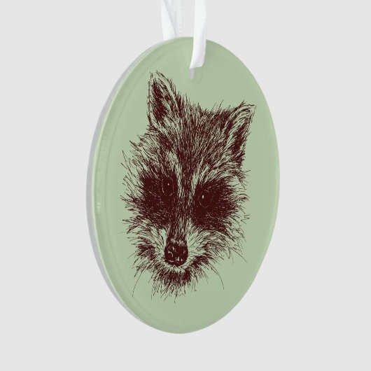 Raccoon Woodland Creature Drawing Personalized Ornament (voorkant)