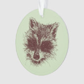 Raccoon Woodland Creature Drawing Personalized Ornament (voorkant)
