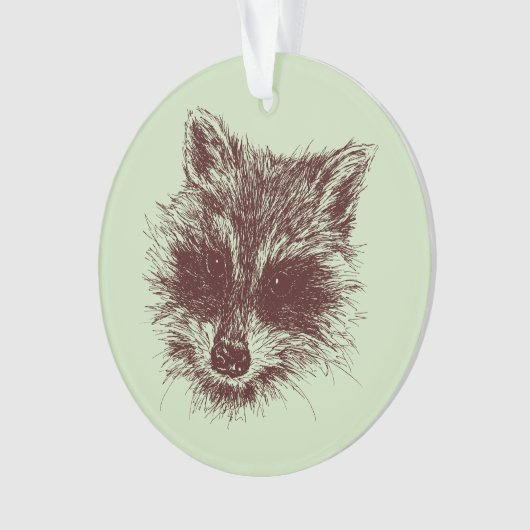 Raccoon Woodland Creature Drawing Personalized Ornament (voorkant)