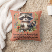 Raccoon Woodland Kinder Christelijke Gebed op Roze Kussen (Deken)