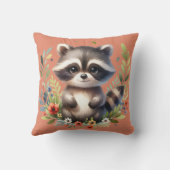Raccoon Woodland Kinder Christelijke Gebed op Roze Kussen (Achterkant)