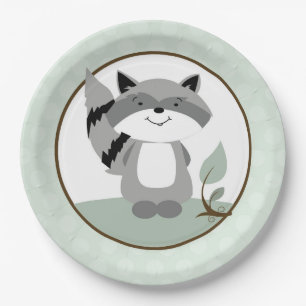 Raccoon Woodland Natuur Paper Bord   Groen
