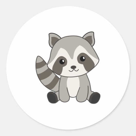 Raccoon zoete dieren voor kinderen Funny Raccoons Ronde Sticker (Voorkant)