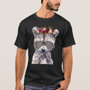 Raccoon Zonnebril Japanse Kersen Leuke Bloesem Sak T-shirt