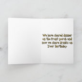 Raccoons and Cats share drinks in the bar birthday Kaart (Binnen)