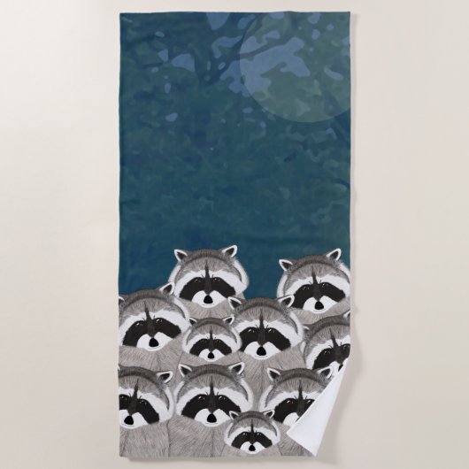 Raccoons Beach Towel Strandlaken (Voorkant)