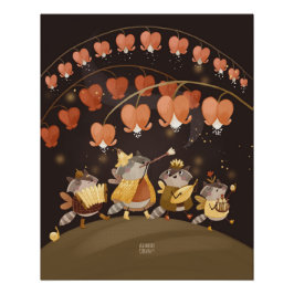 Raccoons botanische geheimen perfect poster