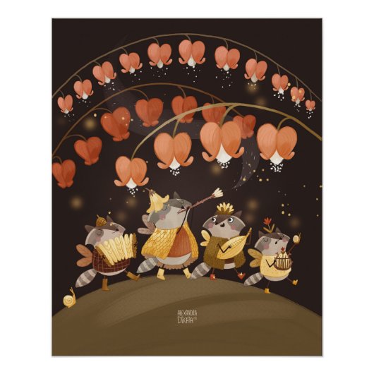 Raccoons botanische geheimen perfect poster (Voorkant)