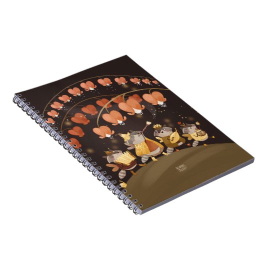 Raccoons botanische geheimen spiraal foto Notitieb Notitieboek (Rechterzijde)