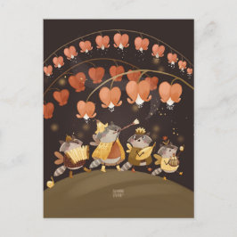 Raccoons Botanische Geheimen van Alexandra Dikaia Briefkaart