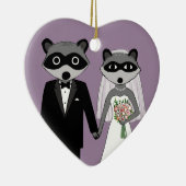 Raccoons Bride en Groom Cute Wedding Keepslag Keramisch Ornament (Rechts)