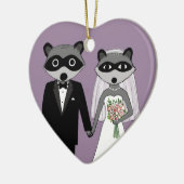 Raccoons Bride en Groom Cute Wedding Keepslag Keramisch Ornament (Links)