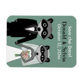 Raccoons Bruiloft Bewaar de Datum Magneet (Horizontaal)