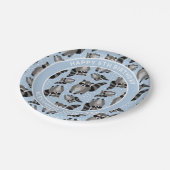 Raccoons Custom Blue Birthday Party Papieren Bordje (Gekanteld)