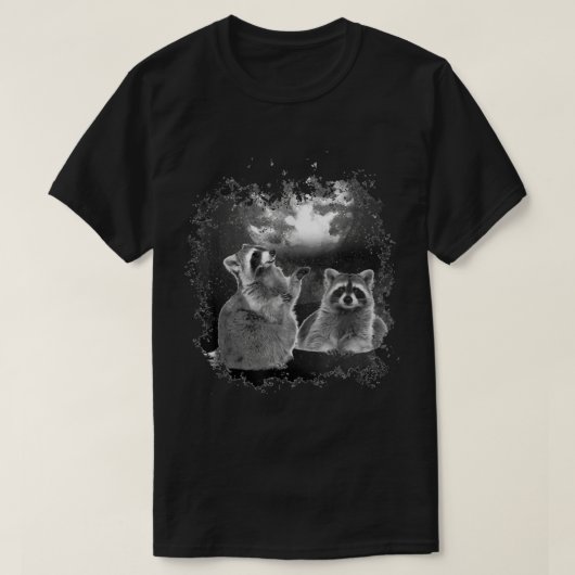 Raccoons die naar het Shirt van de maan lopen (Design voorkant)
