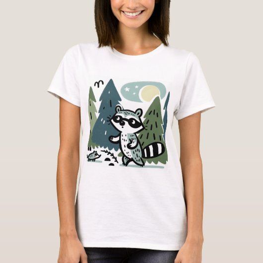 "Raccoon's Forest Expeditie" T-shirt (Voorkant)