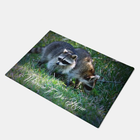 Raccoons foto ingeschakeld deurmat (Schuin)
