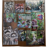 Raccoons Galore Shower Curtain Douchegordijn (Voorkant)