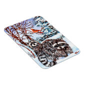 Raccoons in de sneeuw magneet (Rechterzijde)