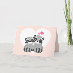 Raccoons in Love Valentijnsdag Feestdagen Kaart