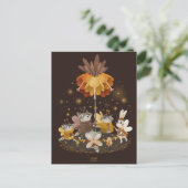 Raccoons Magic Flower van Alexandra Dikaia Briefkaart (Staand voorkant)