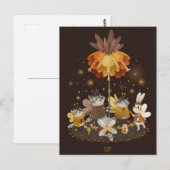 Raccoons Magic Flower van Alexandra Dikaia Briefkaart (Voorkant / Achterkant)