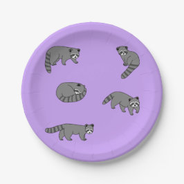 Raccoons Papieren Bordje